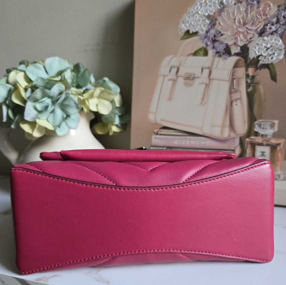 Michael Kors Cece Pink Medium Quilted Leather 2-Way Shoulder Crossbody Bag - Picture 4 of 13